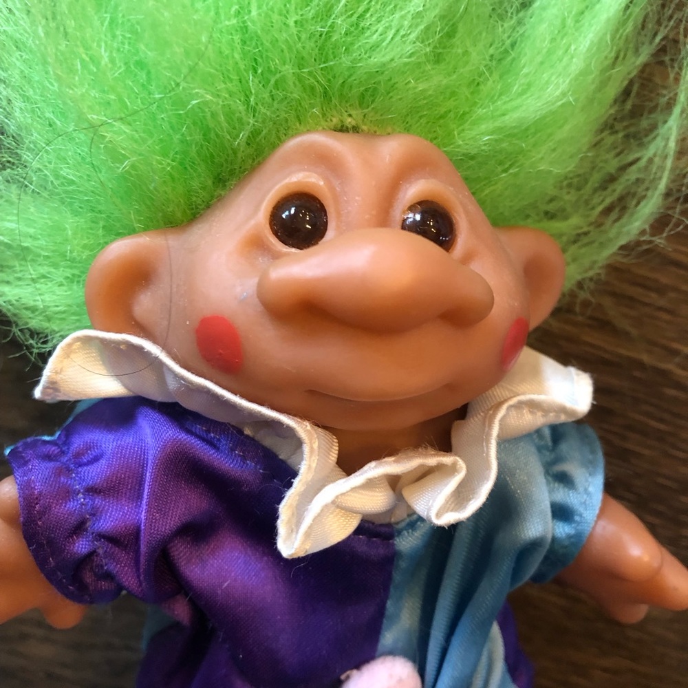 Vintage Dam Troll doll - clown costume